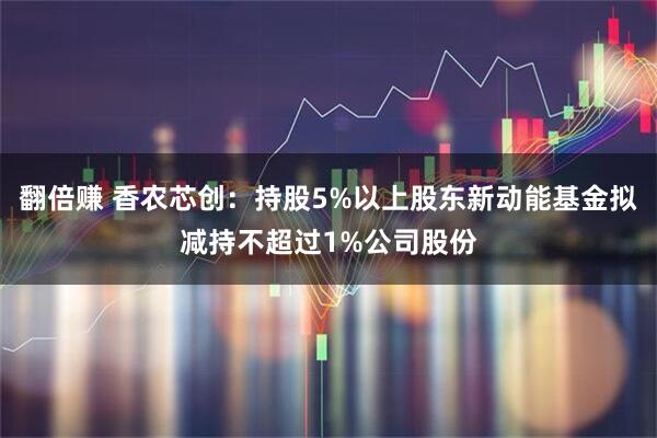 翻倍赚 香农芯创：持股5%以上股东新动能基金拟减持不超过1%公司股份